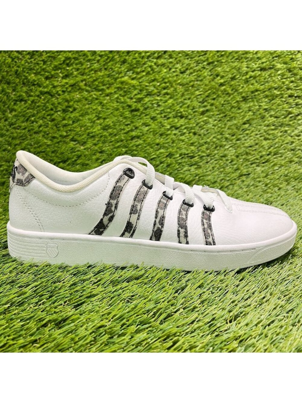 K-Swiss Court Pro II Leopard Womens Size 8.5 White Black Athletic Shoes Sneakers